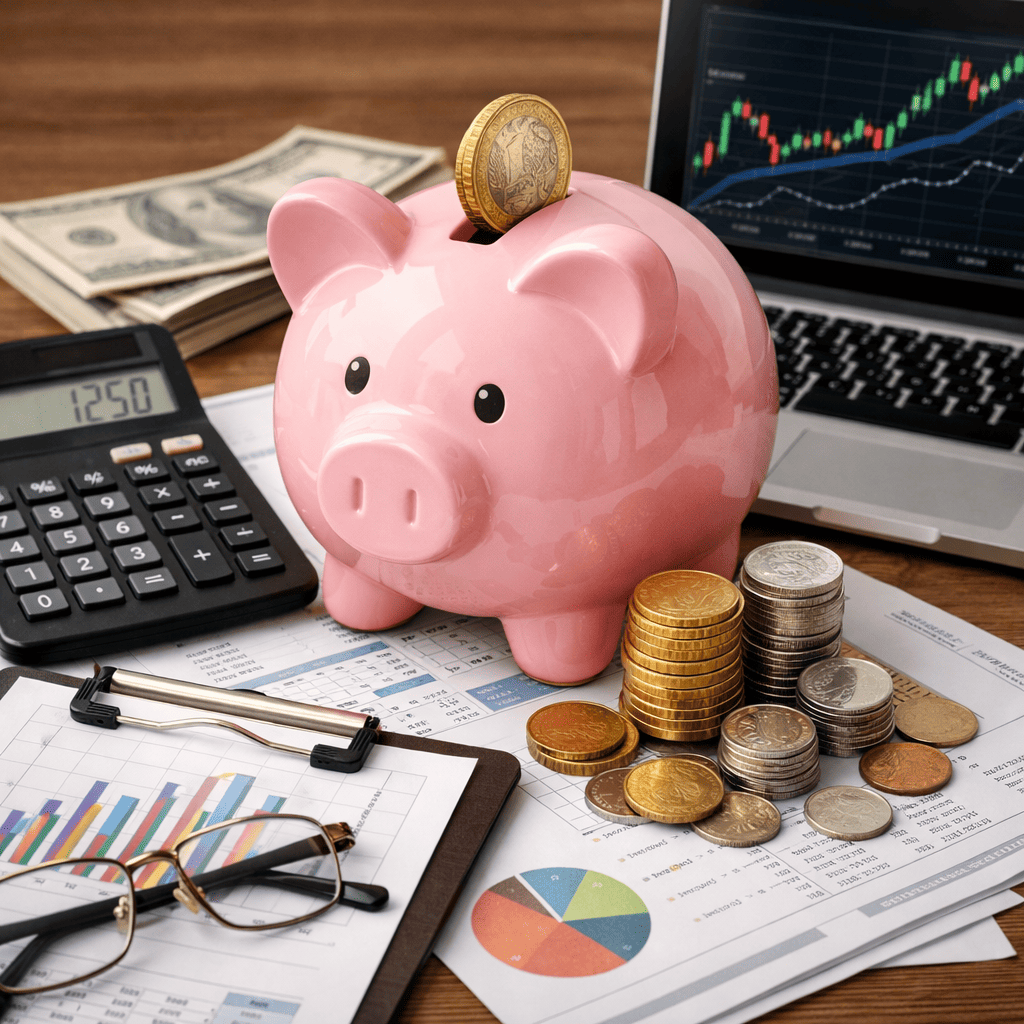 salvadanaio maialino in ufficio maialino-finanze